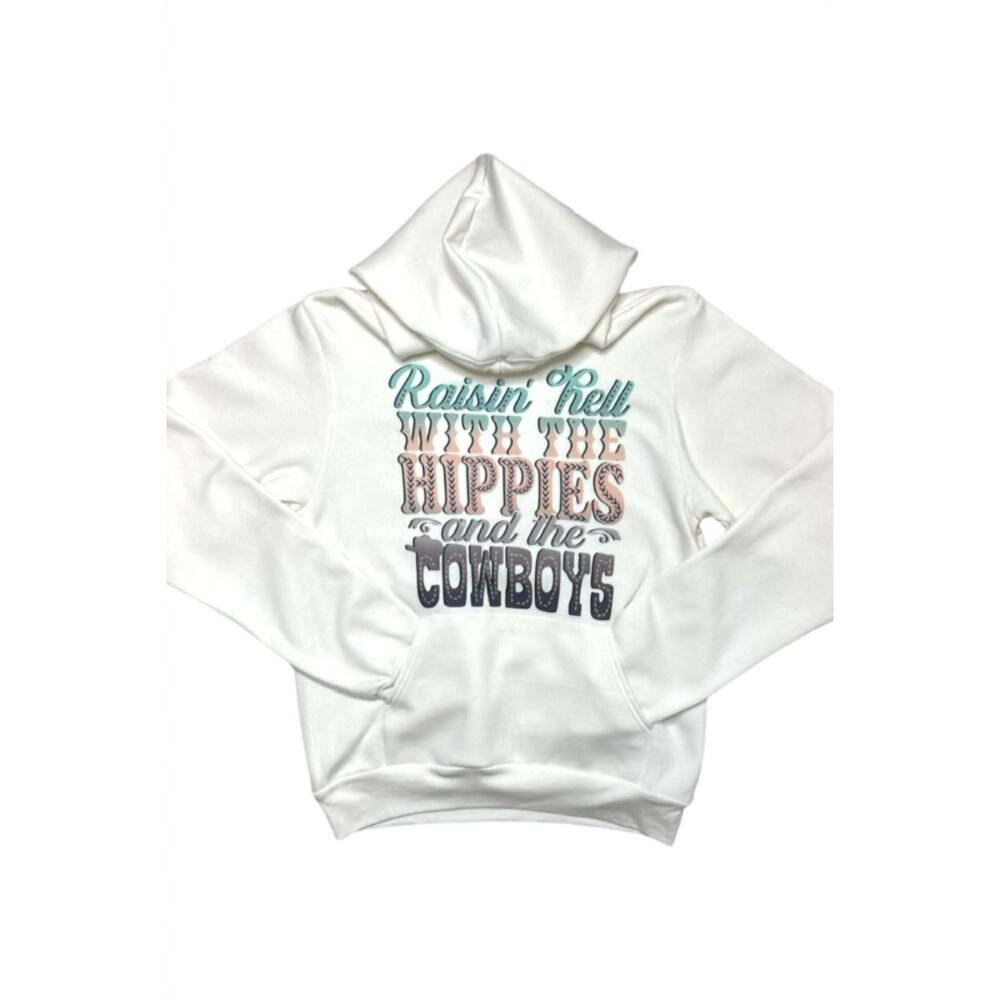 NEW HOT OFF THE PRESS women's raising hell whippies hoodie in vintage white